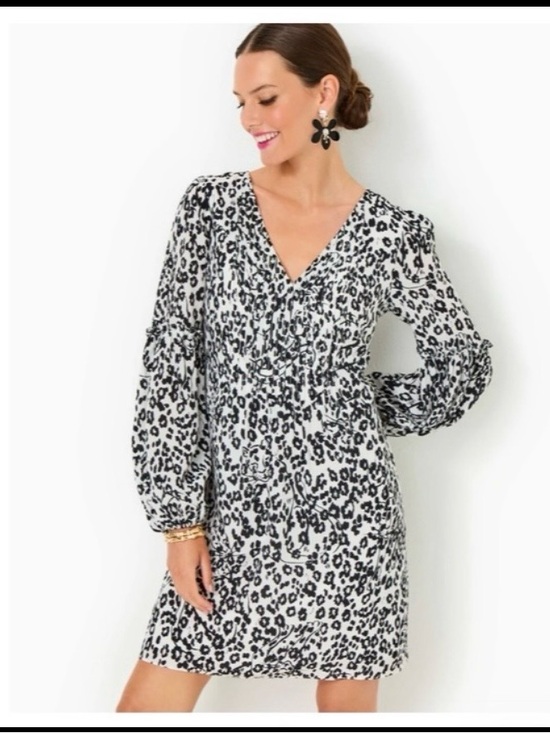 Lilly Pulitzer Dresses & Skirts - Lilly Pulitzer Cleme Silk Dress in Coconut Let’s Pawty EUC